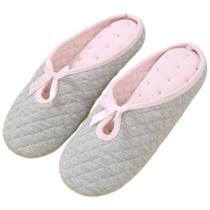 멜리샵 층간소음 순면 쿠션 리본 거실화, 그레이, 1개