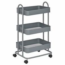 오셀렉트 3단 트롤리 Trolley 이동식 수납장, 다크 그레이