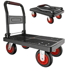 원하트 ONE HEART 튼튼한 특대형 600x900 접이식 핸드카트 손수레 강력한 하중 무소음 구루마 최대하중 1100kg, 블랙대형900mm x 600mm, 1개