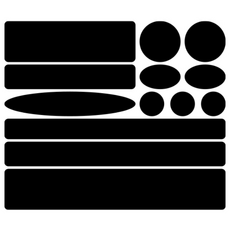 자동차 스크래치 땜빵 스티커 / 흠집 문콕 커버 / 13P 다양한 규격, 1세트, 유광블랙