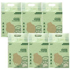 올투펫 고양이 가는입자 두부모래 2.5kg, 7L, 6개, 녹차향