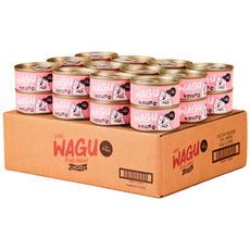 3651 와구 고양이 간식캔, 24개, 85g, 핑크라벨 닭가슴살