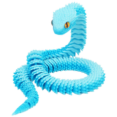 푸른 뱀 모형 인형 자유관절 3D프린터 선물 소품, 40cm, 스카이블루, 1개
