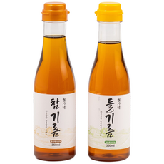 현가네 저온압착 100% 통깨 참기름 들기름 2종세트, 1개, 350ml