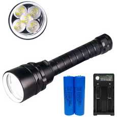 5구 수중랜턴 세트 방수후레쉬 잠수 2000mah2개 2구만능충전기 포함 해루질, 1개