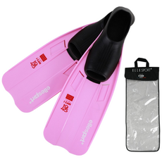 엘르 오리발세트 컴포트 핏 스노클링 롱핀 수영장 swim 수영핀 가방포함, ESF-250_핑크_M