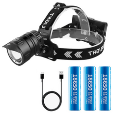 길컴퍼니 충전식 LED 헤드랜턴 서치라이트 낚시 해루질 작업등 RJ92D, 1개, 블랙