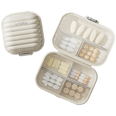 디모어 심플모던 간편 일주일 영양제 알약 케이스 소+대형 세트 아이보리, 1세트