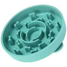 寵物矽膠慢食碗 M, 1個, 綠色