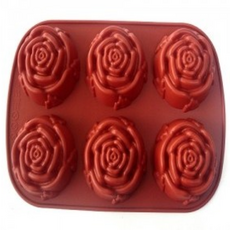 [허니솝] 실리콘몰드 - 다구몰드 모음 (비누DIY재료 화장품만들기재료), M81  6구 장미(대) 몰드