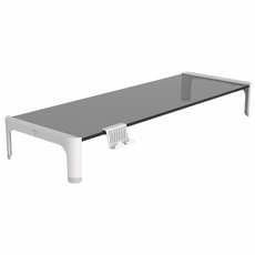 지니비 GMS1 강화유리 모니터받침대, 화이트(받침대 단품), 1개