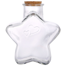 하트 병 소원 선물 유리병 코르크 마개 별 투명 선호리빙 옵션선택형, 1개, 220ml