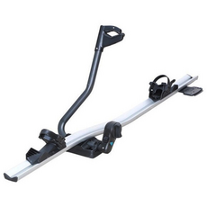 락모터스 차량용 지붕 자전거 루프형 캐리어 천장 거치대, 블랙+실버, 1세트