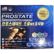 [미국수입정품]프로스테이트 쏘팔메토 코사놀 약국판매용 2 050mg 고함량 총 123g(2 050mg x 60정) X 2, 2개, 60정