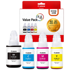 정품 캐논 GI-990 잉크 4색 세트 Canon 고품질 정품 무한 잉크 G1900 G1910 G2900 G2910 G3900 G3910 G4900 G4910 프린터 잉크, 1개, Canon GI-990잉크 [ 4색 세트-BK-CMY]