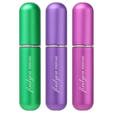 FINDYOU 霧面香水分裝瓶3件組, 綠色, 紫色, 覆盆莓色, 1套