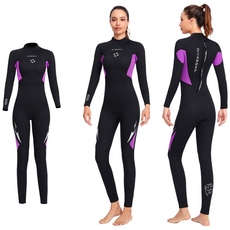 DIVE&SAIL 여성용 다이빙슈트 3mm 서핑슈트 수영 웻수트 잠수복, 퍼플