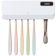 소소147 가정용 올인원 무선 UV 칫솔살균기 히팅 살균 건조 충전식 벽걸이 부착판 추가, 화이트(DG-ST04)