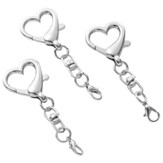 Simplearth 키링 부자재 하트 키링고리, 12개, 실버