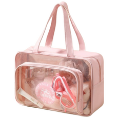 Alpacommerce多功能透明防水包 分離收納型, 粉色