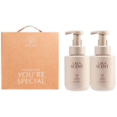 LALA&MORE Scent Set純淨香氛洗手慕斯雙重禮盒 木質檀香款 2瓶組, 600ml, 1組