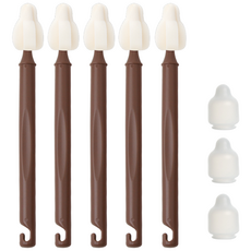 하이비 몽글이 젖병 젖꼭지 텀블러 세척솔, 1세트, 롱미니솔5P+먼지캡3P / 초코브라운