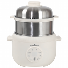 스칸디노티아 올스텐 2단 계란찜기+실리콘찜망 멀티포트, 화이트