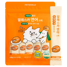 펫쉴드 닭고기 연어 산양유 스틱 3종 강아지 고양이 짜먹는 간식, 10개, 15g, 알래스카 연어