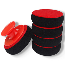 차량용 세차 스펀지 왁스 광택 유막제거 버핑 어플 5개 차량관리, 블랙, 1세트