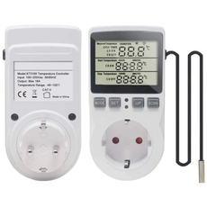 디지털자동온도조절기 [당일 발송] 수도 동파방지 타이머 220v 16A 플러그 콘센트형 온도 조절기 쇼케이스 스마트 온도제어 수족관 사육장 어항 냉 난방 온도조절기 자동 전원 차단, 1개, 화이트