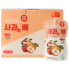 [박스판매] 무럭무럭 키즈죽 과일퓨레 1박스 (고구마 단호박 옥수수 제주당근 사과랑배 망고랑바나나 푸룬고구마 바나나단호박 중 택1), 무럭무럭 과일퓨레 사과랑 배, 7개, 100g