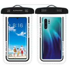 알파픽 1+1 방수팩 핸드폰 방수 휴대폰 터치 케이스 넥스트랩, 2개, 블랙