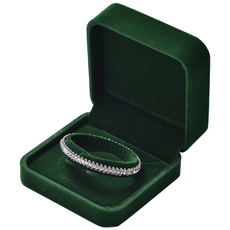 Oirlv 보석 상자 반지 상자 긴 벨벳 천 귀걸이 목걸이 팔찌 보석 보관 상자 선물 상자 포장 상자 부모 친척 친구 및 연인 선물 상자에 적합, 1개, H07004팔찌 케이스(다크 그린)