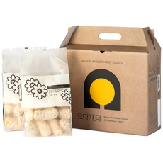 [2026 답례품]봄 오다가 다 달곰한과 찹쌀 한과유과 4가지맛 선물세트, 1박스, 500g