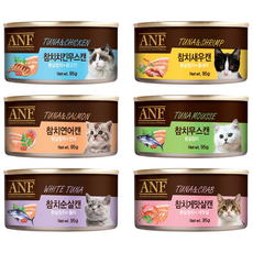 ANF 고양이 캔 간식 모음 참치 치킨 순살 새우 게맛살 무스 CAN 버라이어티 믹스, ANF 캔 고양이 간식 Mix 맛별 4개씩(G) 총, 24개