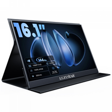 LezeStar 16인치 FHD 144Hz 휴대용 모니터 100% sRGB 300nit 눈부심 방지 AMD FreeSync 게이밍/사무용/PS5 호환, P161A(144Hz), 40.9cm