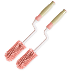 hibee 嬰兒矽膠奶瓶刷, 2入, 粉色