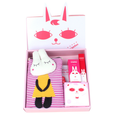 recipebox Happy Box孩童用彩妝 6件組, 背包(隨機出貨)+面膜 2入+深粉色指甲油+唇彩筆+防曬氣墊, 1組