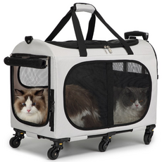 레브펫 펫이동가방 듀얼로드 6륜 캐리어, 1개, 그레이