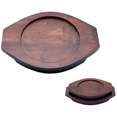 업소용 가정용 나무 원목 돌솥 뚝배기 받침 2size., 1개