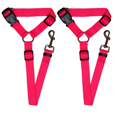 meongmoongs 汽車掛狗安全帶, 紅色的, 2個