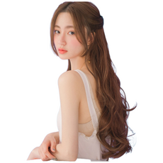 Gabalnara 女用半頂假髮 Girls Holic 局部假髮 M, 1個, 中橘棕色