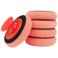 차량용 세차 스펀지 왁스 광택 유막제거 버핑 어플 5개 차량관리, 핑크, 1세트