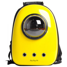 DING DONG PET 寵物太空艙後背包外出提籠, 摩登黃, 1個
