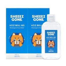 쉬즈곤 반려동물 페이스워터 저자극 눈물지우개, 200ml, 2개