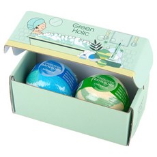 그린홀릭 거품입욕제 버블 배쓰밤 선물용 힐링보습 대용량 2종세트, 400g, 1개, 리프레쉬 세트 (베이스머스크+라임앤바질)
