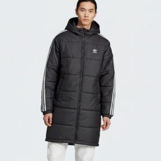 아디다스 롱패딩 남성 여성 공용 후드 패딩 점퍼 블랙 삼선 오리지널로고 남여공용 패딩자켓