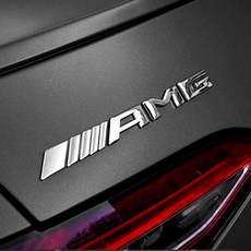 벤츠 AMG 엠블럼 실내 인테리어 레터링 레드 블랙 실버 17cm, 유광실버