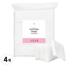 오아소 순면 100% 프리미엄 양면 화장솜 대용량, 4개, 500매입