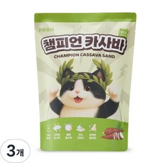 페슬러 챔피언 카사바 고양이 모래, 무향, 3개, 4.5kg